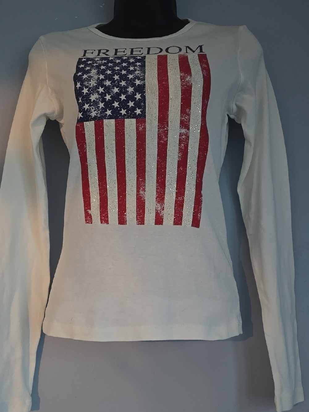 💥Rare Vtg Velvet Graham Spencer Freedom Flag Top #Z - Picture 4 of 13